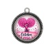 Pendentif Cabochon Argent - octobre rose