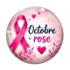 Cabochon Verre - octobre rose