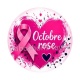 Octobre Rose cœur – Cabochon verre ou résine – Badge, porte-clés, magnet, miroir
