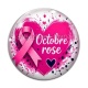 Cabochon Verre - octobre rose