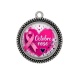 Pendentif Cabochon Argent - octobre rose