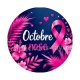 Octobre Rose ruban rose – Cabochon verre ou résine – Badge, porte-clés, magnet, miroir
