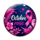 Cabochon Verre - octobre rose