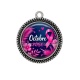 Pendentif Cabochon Argent - octobre rose
