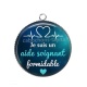 Pendentif Cabochon Argent - je suis un aide soignant formidable
