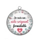Pendentif Cabochon Argent - je suis un aide soignant formidable