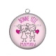 Pendentif Cabochon Argent - bonne fête maman