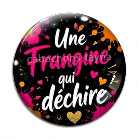Cabochon Verre - une frangine qui déchire