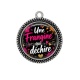 Pendentif Cabochon Argent - une frangine qui déchire