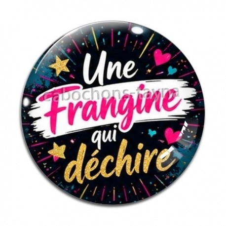 Cabochon Verre - une frangine qui déchire