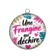 Pendentif Cabochon Argent - une frangine qui déchire