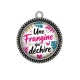 Pendentif Cabochon Argent - une frangine qui déchire