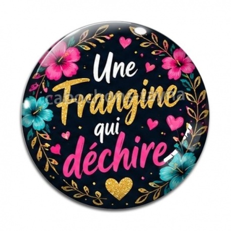 Cabochon Verre - une frangine qui déchire