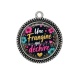 Pendentif Cabochon Argent - une frangine qui déchire