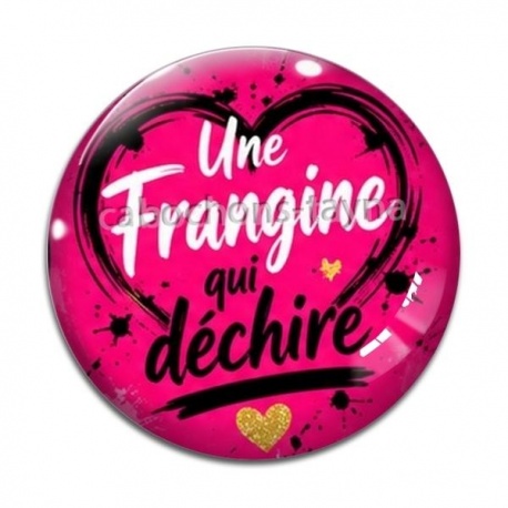 Cabochon Verre - une frangine qui déchire