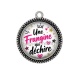 Pendentif Cabochon Argent - une frangine qui déchire