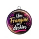 Pendentif Cabochon Argent - une frangine qui déchire