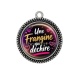 Pendentif Cabochon Argent - une frangine qui déchire