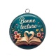 Pendentif Cabochon Argent - bonne lecture