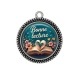 Pendentif Cabochon Argent - bonne lecture