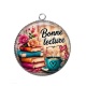 Pendentif Cabochon Argent - bonne lecture