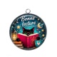 Pendentif Cabochon Argent - bonne lecture