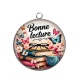 Pendentif Cabochon Argent - bonne lecture