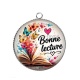 Pendentif Cabochon Argent - bonne lecture