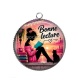 Pendentif Cabochon Argent - bonne lecture