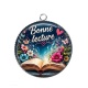Pendentif Cabochon Argent - bonne lecture