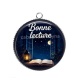 Pendentif Cabochon Argent - bonne lecture