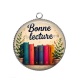 Pendentif Cabochon Argent - bonne lecture