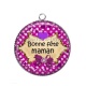 Pendentif Cabochon Argent - bonne fête maman