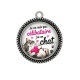 Pendentif Cabochon Argent -  je ne suis pas célibataire j'ai un chat