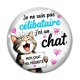 Cabochon Verre -  je ne suis pas célibataire j'ai un chat