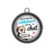 Pendentif Cabochon Argent -  je ne suis pas célibataire j'ai un chat
