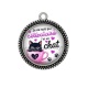 Pendentif Cabochon Argent -  je ne suis pas célibataire j'ai un chat