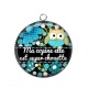 Pendentif Cabochon Argent - ma copine elle est super chouette
