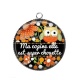 Pendentif Cabochon Argent - ma copine elle est super chouette