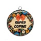 Pendentif Cabochon Argent - super copine