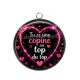 Pendentif Cabochon Argent - tu es une copine au top du top