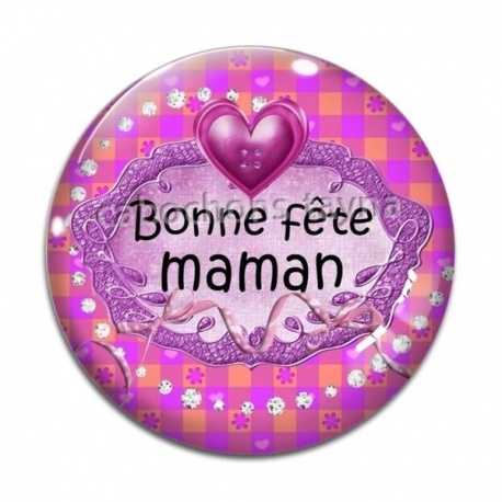 Cabochon Verre - bonne fête maman