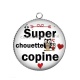 Pendentif Cabochon Argent - super chouette copine