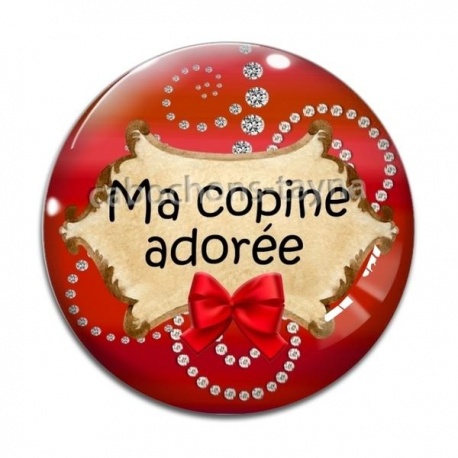 Cabochon Verre - ma copine adorée