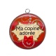 Pendentif Cabochon Argent - ma copine adorée
