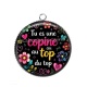 Pendentif Cabochon Argent - tu es une copine au top du top