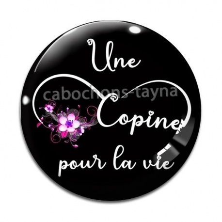 Cabochon Verre - une copine pour la vie