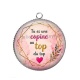 Pendentif Cabochon Argent - tu es une copine au top du top