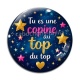 Cabochon Verre - tu es une copine au top du top