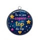 Pendentif Cabochon Argent - tu es une copine au top du top